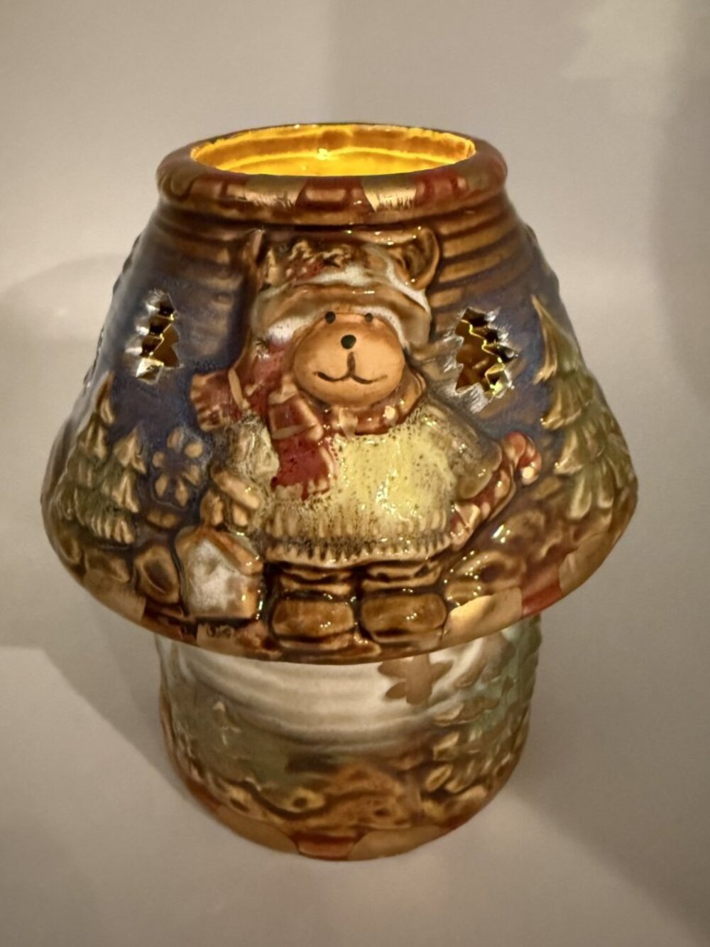 Kirkland's 'Potters Garden' Reindeer Tea Lamp Ceramic Votive Holder